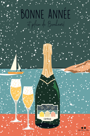 Carte cadeau  - Email - Bonne année (Champagne